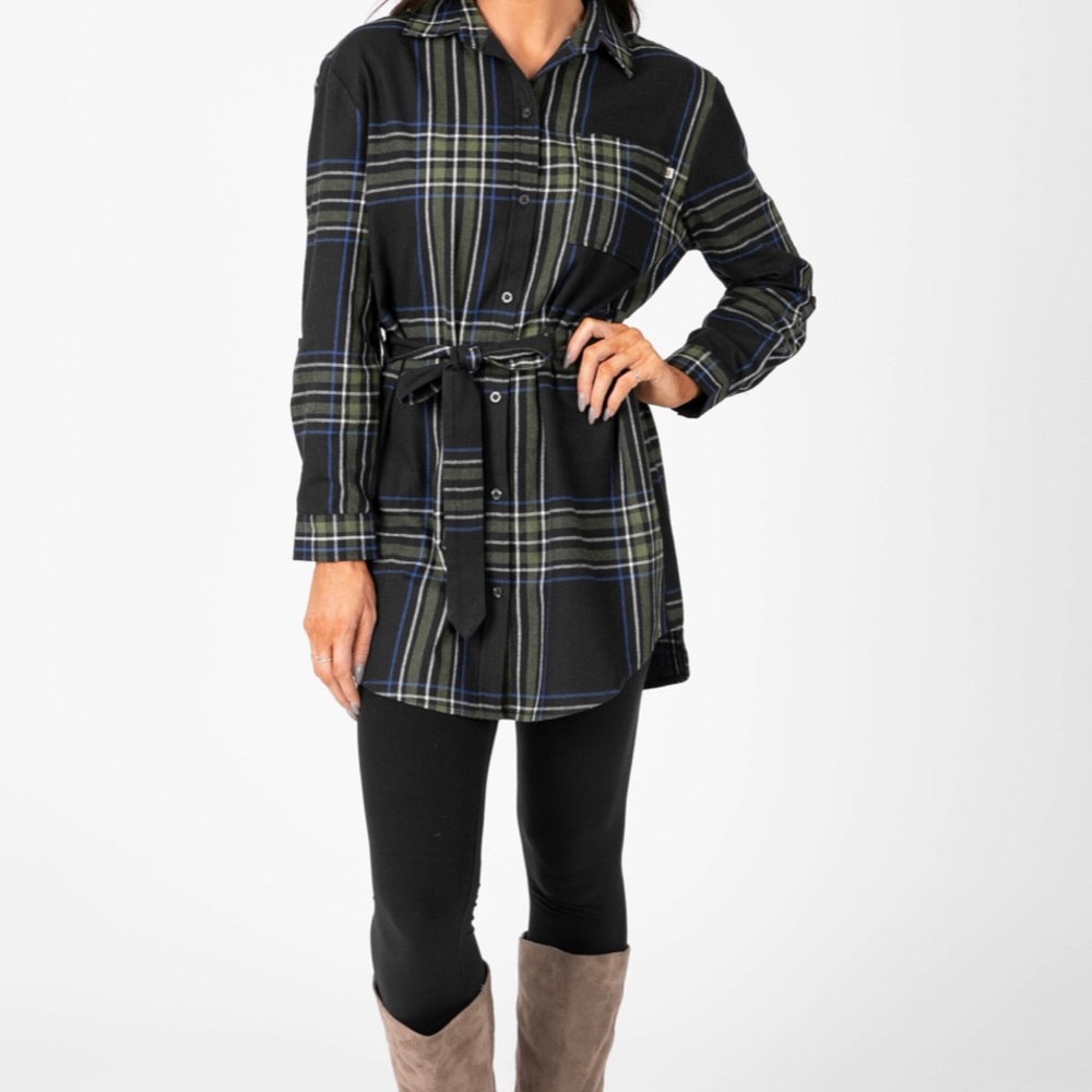 Simple plaid tunic